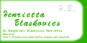 henrietta blaskovics business card